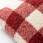 Plush Boucle Gingham Checkered Decorative Throw Pillow Cover for Cozy Home Decor 17.7 x 17.7in