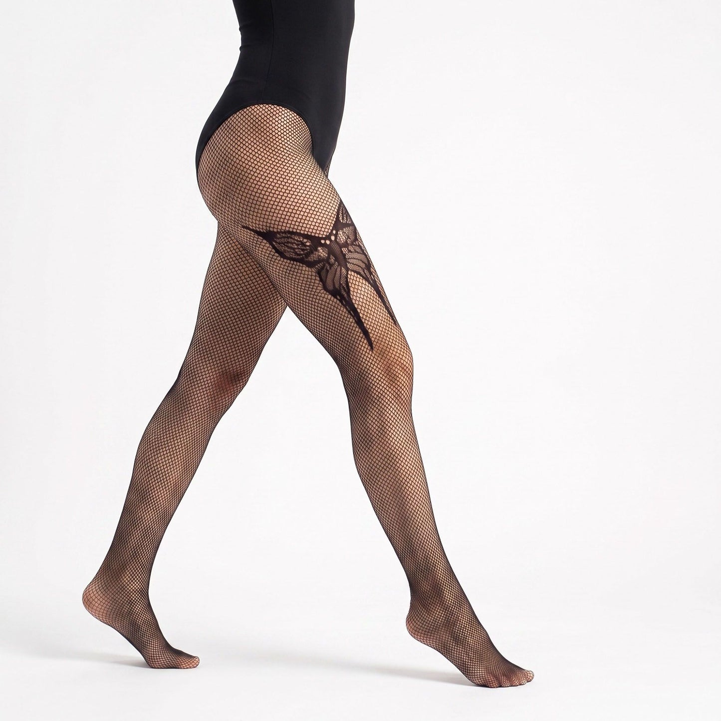 2-Piece Butterfly Pattern Fishnet Tights