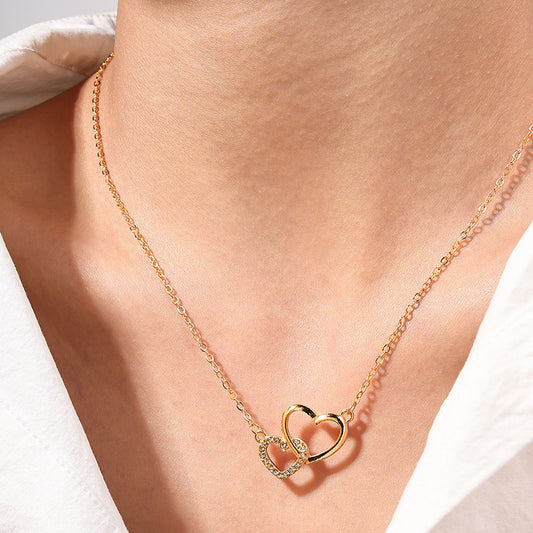 Women's Double Heart Pendant Necklace