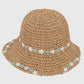 Floral - Embellished Crochet Straw Sun Hat