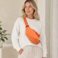 Crossbody Sling Waist Bag with Adjustable Strap Zip Closure and Braided Pulls