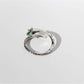 Women's Snake Statement Ring with Multi-Color Crystals - Adjustable Brass Animal Ring
