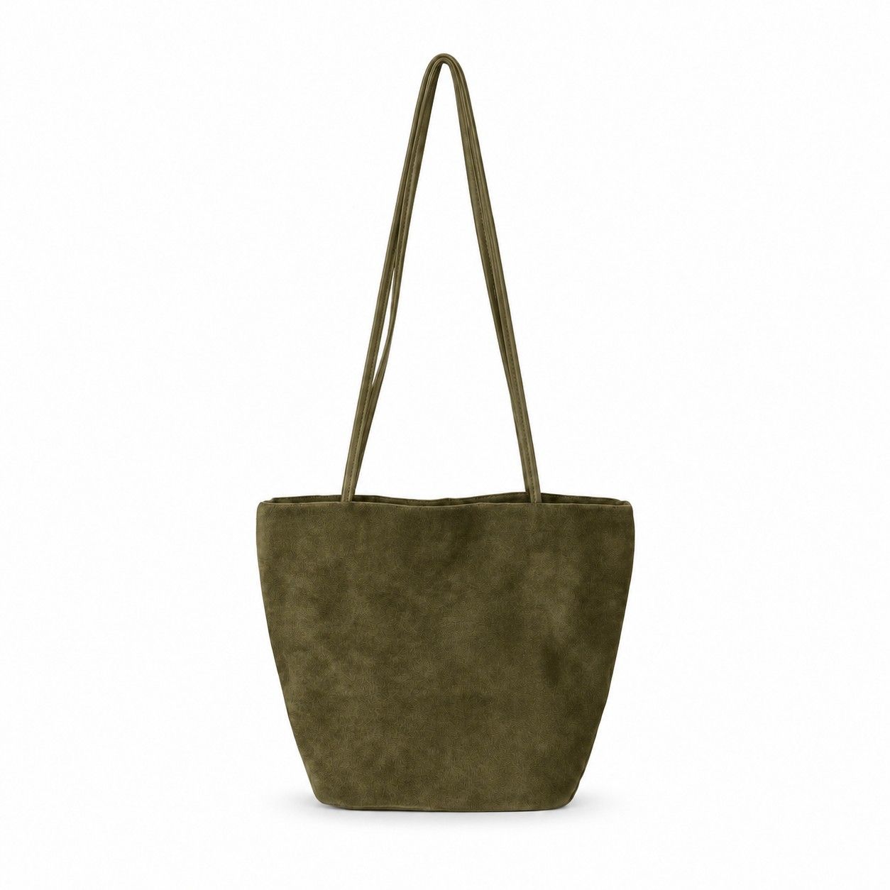 Faux Suede Tote Bag with Double Shoulder Handles Magnetic Closure and Interior Pockets