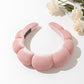 Padded Velvet Headband with Rounded Bubble Design and Soft Cushioned Texture