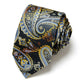 Men's Paisley Tie Gift Set with Matching Pocket Square Cufflinks and Silver Tie Clip