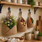 Woven Cotton Rope Hanging Basket Set Wall Storage Organizer with Hooks