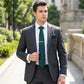 Men's Floral Print Tie Gift Set with Matching Pocket Square Cufflinks and Silver Tie Clip