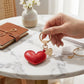 3 Pack Heart Keychains with Love Charm and Gold Tone Ring Clip