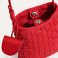 Woven Mini Crossbody Phone Bag with Long Strap and Small Pouch