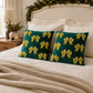 2 Pack Christmas Tree Bow Embroidered Velvet Pillow Covers