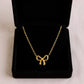 Women's Bow Pendant Necklace with Polished Metal Finish and Minimalist Chain Design for Everyday Feminine Style
