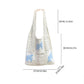 Knit Tote Bag Floral Pattern Shoulder Bag Open Top Casual Everyday Carry Handbag