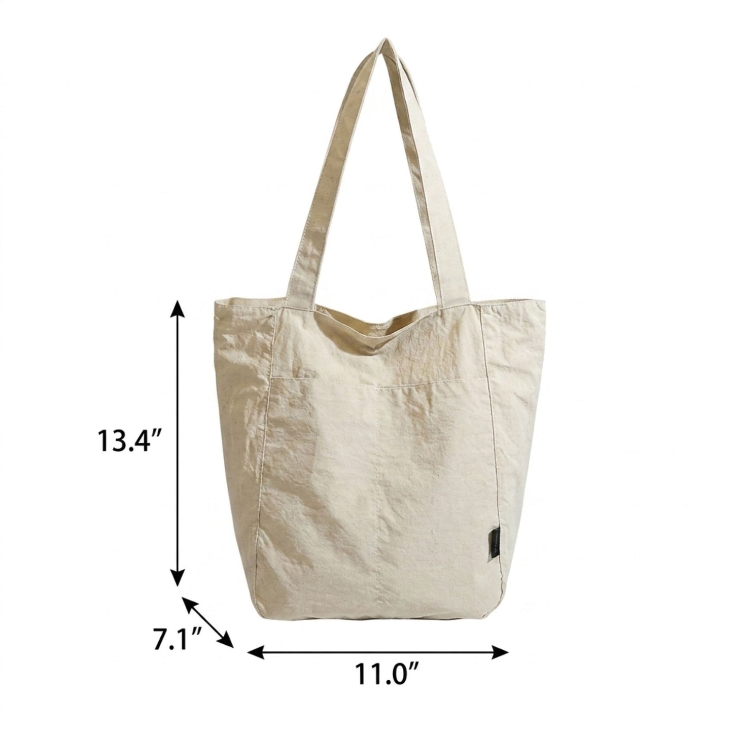 Lightweight Tote Bag with Front Pockets and Shoulder Handles