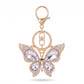 2pc Butterfly Rhinestone Keychain Bag Charm with Lobster Clasp