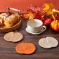 Handmade Crochet Halloween Pumpkin Cup Coaster Set of 4