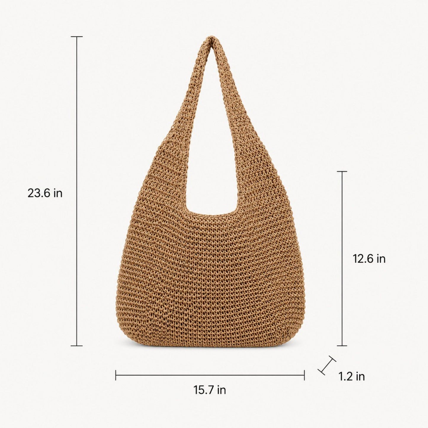 Woven Straw Shoulder Bag - Lightweight Hand-Knit Summer Tote for Beach and Vacation