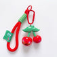 2-Piece Womens Bag Charm with Hanging Clip and Decorative Accents