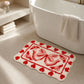 Bow and Heart Shaped Bath Mat Nonslip Accent Rug 15.7 x 23.6 Inches