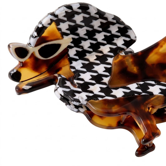 3pc Dachshund Dog Hair Claw Clip Set Tortoiseshell Pattern Hair Accessories