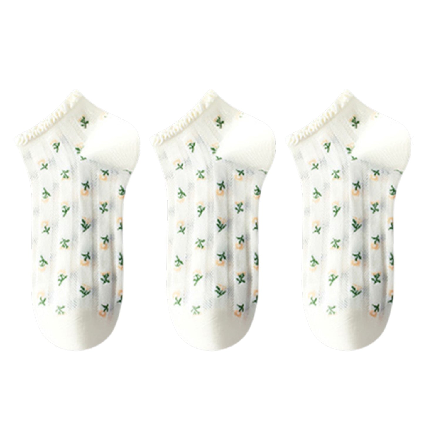3-Pack Minimalist Knit Ankle Socks Mixed Pattern Design Soft Cotton Low-Cut Style