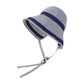 Striped Bucket Sun Hat Wide Brim Adjustable Chin Strap Packable Beach Hat