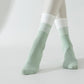 2-Pair Set Gradient Mid-Calf Grip Socks with Soft Seamless Toe and Anti-Slip Bottom for Yoga or Sneakers
