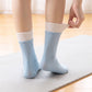 6 Pair Non-Slip Crew Socks with Contrast Ribbed Cuffs