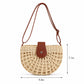 Woven Straw Crescent Crossbody Handbag with Adjustable Shoulder Strap