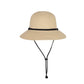 Wide Brim Straw Sun Hat with Chin Strap and Black Cord Detail for Outdoor Protection and Stylish Shade