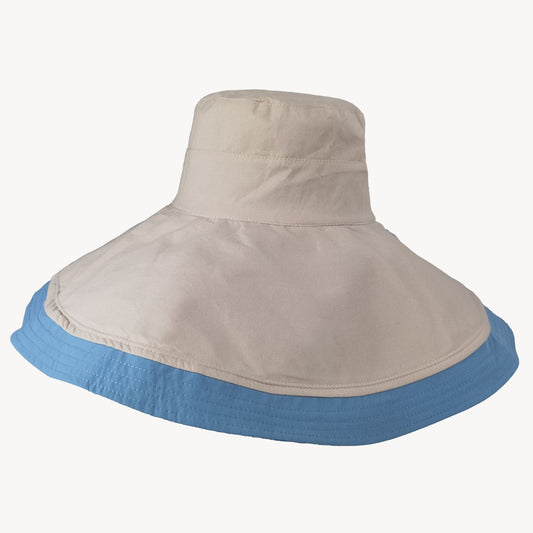 Women's Reversible Wide - Brim Sun Hat with Adjustable Chin Strap