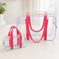 Clear PVC Travel Toiletry Bag with Zip Closure and Carry Handles