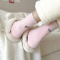 3-Pair Fuzzy Crew Sock Set with Cute Embroidery US 5¨C10