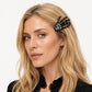 Halloween Skeleton Hand Hair Clips Black and White 4pc
