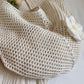 Woven Crochet Hobo Shoulder Bag Lightweight Knit Slouchy Tote with Flower Detail