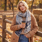 Botanical Floral Print Oversized Scarf Lightweight Wrap with Fringe 70.8*25.6 Inches