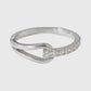 Women's Buckle Statement Ring with Cubic Zirconia - Twisted Band Sparkle Ring for Daily & Dressy Styling
