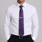 Men's Baroque Floral Tie Gift Set with Matching Pocket Square Cufflinks and Silver Tie Clip