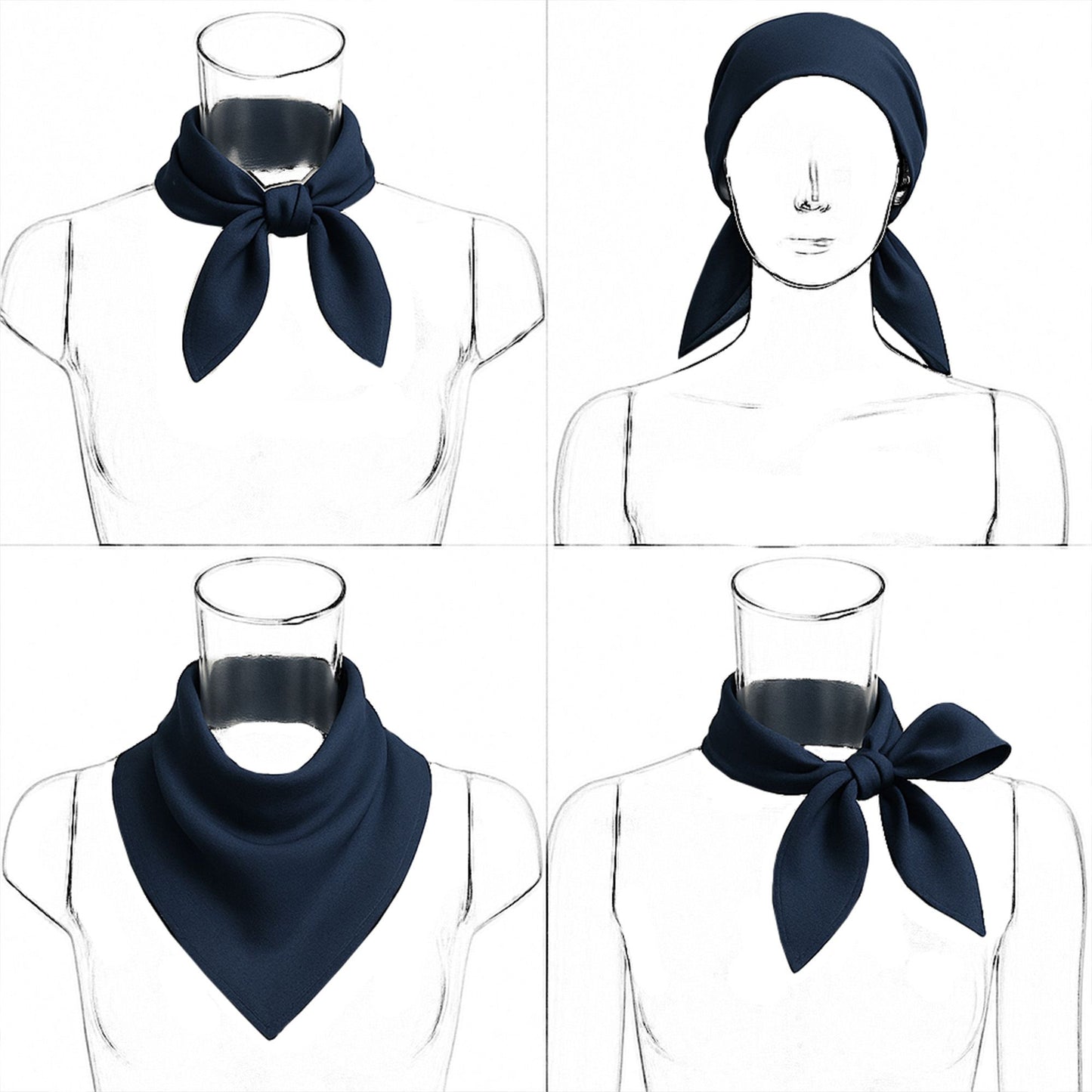 Geometric Print Square Scarf Lightweight Neck Hair and Handbag Fashion Accessory 26.8¡Á26.8 Inches