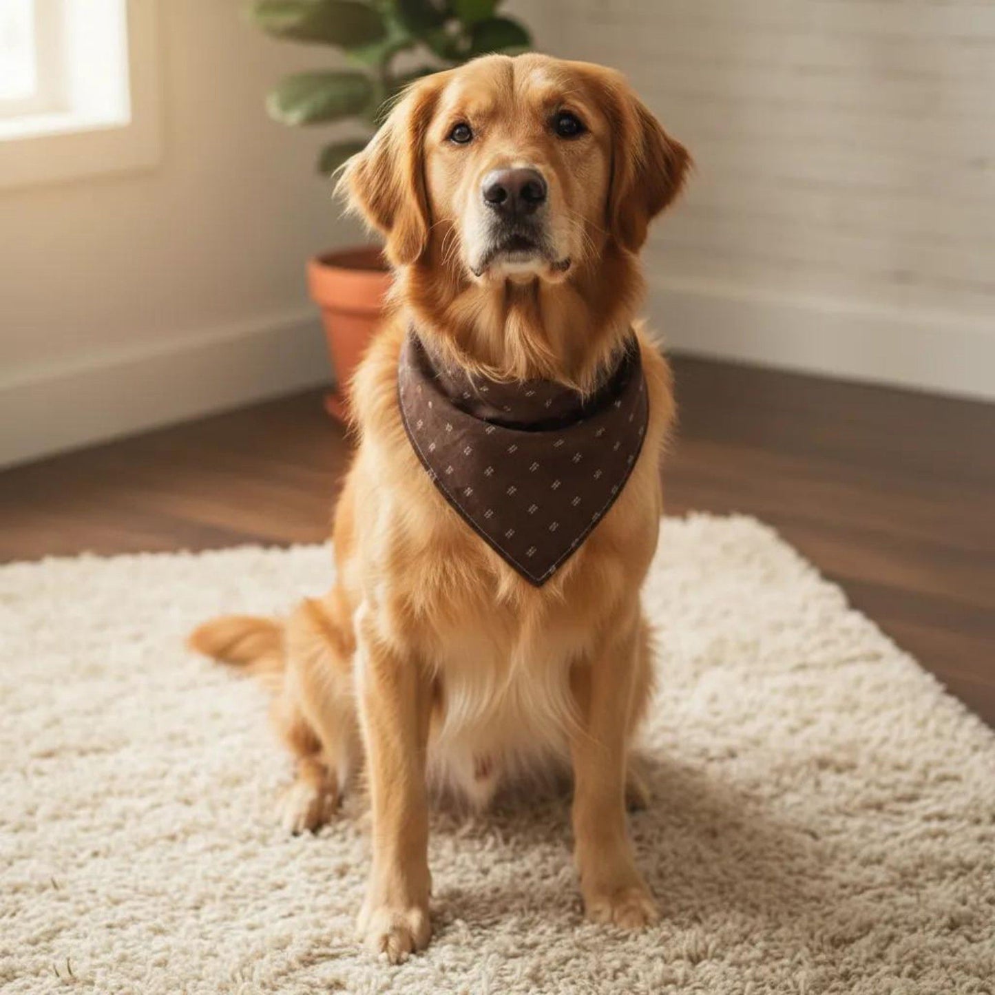 Pet Bandana Collar Soft Adjustable Classic Print Scarf with Tie Closure Everyday Neckwear