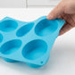 Silicone Muffin Baking Mold with 6 Round Cup Cavities