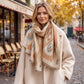 Abstract Geometric Print Oversized Scarf Wrap with Fringe 70.8*25.6 Inches