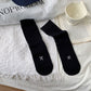 Ribbed Ankle Socks with Bow Embroidery 6Pk
