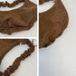 Faux Suede Hobo Shoulder Bag Ruched Strap Zipper Closure Everyday Purse