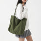 Corduroy Tote Bag Large Capacity Slouchy Shoulder Bag for Work School