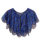 Sequin Mesh Capelet Cover Up with Scalloped Trim