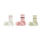 3-Pack Striped Ribbed Crew Socks Soft Stretch Fit Casual Athletic Style