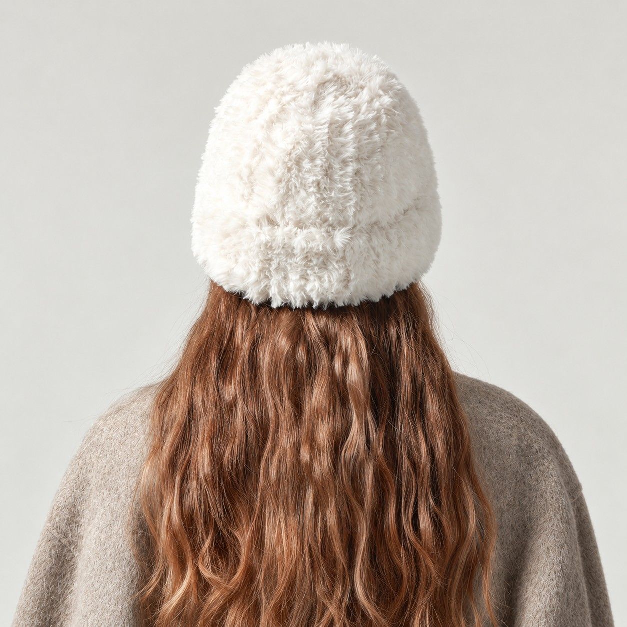 Fuzzy Knit Beanie Hat Soft Plush Cuffed Winter Cold Weather Cap
