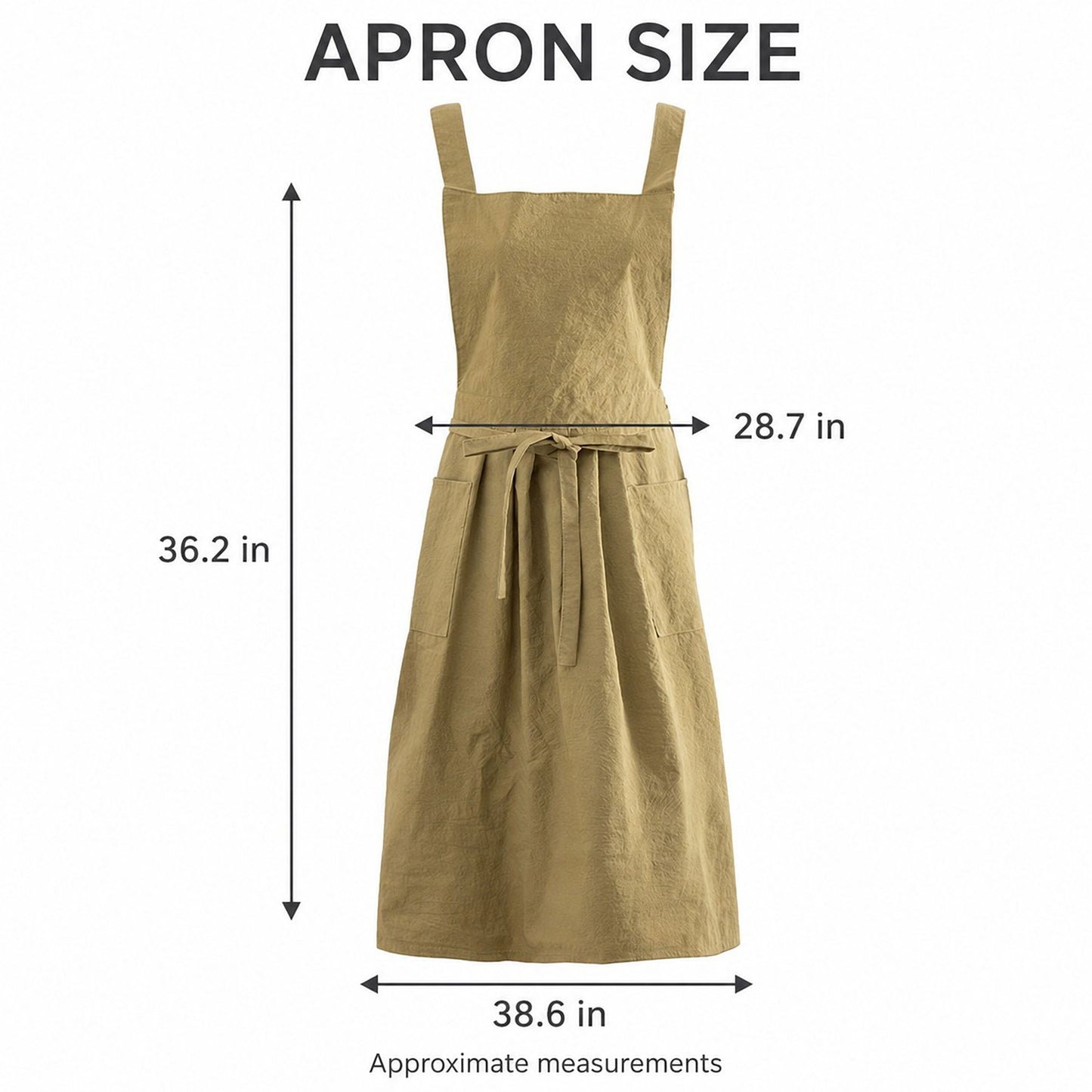Water Resistant Cross Back Apron with Pockets and Waist Tie
