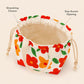 Printed Drawstring Lunch Tote with Top Handles
