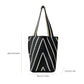 Geometric Stripe Knit Tote Bag with Long Shoulder Straps